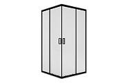 Душевое ограждение Apart Black 100*100*185 прозрачное каленое стекло 6 мм, арт.:AP1000BL