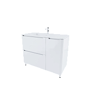 Тумба с умывальником, напольная, 100 см, белая, Edifice, IDDIS, EDI10WFi95K