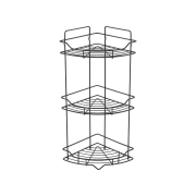 Полка трёхъярусная угловая, проволока стальная, чёрный матовый, Grid, Milardo, GRICC3BM44 Полка трёхъярусная угловая, проволока стальная, чёрный матовый, Grid, Milardo, GRICC3BM44